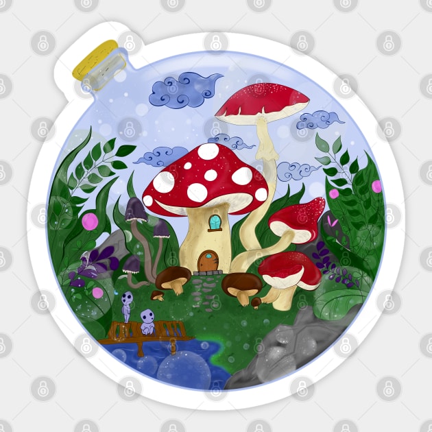 Magic mushrooms forest world Sticker by MariRiUA